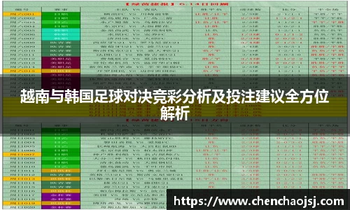 越南与韩国足球对决竞彩分析及投注建议全方位解析